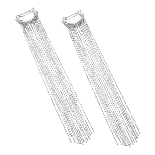 VALICLUD 2stücke Strass-pferdeschwanz-haarmanschette Mit Quaste Haarspangen Ketten Dekorative Haarmanschetten Für Frauen Pferdeschwanz-frisuren von VALICLUD