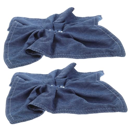 VALICLUD Retro-denim-haargummi Quadratisch 2 Haarbänder Für Damen Bequem Elastisch Pferdeschwanzhalter von VALICLUD