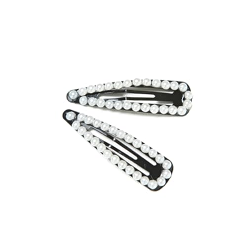 VALICLUD 2 Stück Haarspangen Haarspangen Haarnadel Perlen Haarspangen Haarspangen Snap Haarspangen Mädchen Snap Clips Weiß von VALICLUD