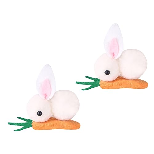 VALICLUD 2 Stück Plüsch Hase Haarspangen Für Kinder Cartoon Haarschmuck Mit Karotte Süßes Haarclip Zubehör Für Mädchen Ostern Farbenfrohe Haaraccessoires von VALICLUD