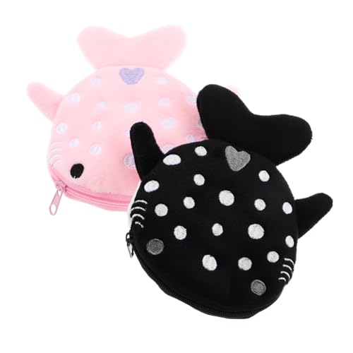 VALICLUD 2stücke Plüsch-münzgeldbörse Mit Reißverschluss Kleine Geldbeutel Für Damen Und Münzbeutel Tasche Zum Aufhängen von VALICLUD