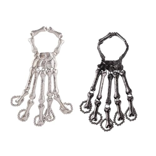 VALICLUD 2 Stück Halloween Schmuck Skeleton Finger Armband aus Langlebiger Legierung mit Stilvollem Design Komfortabel und Sicher für Frauen für Halloween Geburtstage und Festtage von VALICLUD
