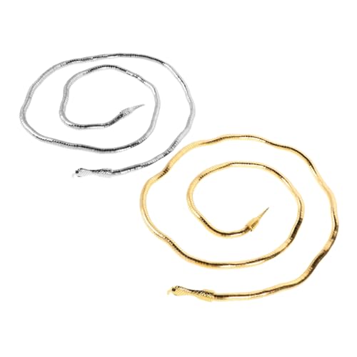 VALICLUD 2 Stück Halskette Mit Schlangenhaarkette Zartes Kettenblatt Schlangenhaar-accessoires Anhänger Aus Metall Haarketten Für Frauen Schlangenstirnband Halsketten Für Mädchen Legierung von VALICLUD
