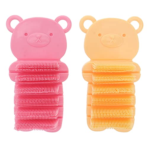 VALICLUD Fingerbürste Nagelreinigungsbürste 2 Stücke Weiche Nylonborsten Rutschfest Für Maniküre Und Pediküre Für Kinder Und Erwachsene in Gelb Und Pink von VALICLUD