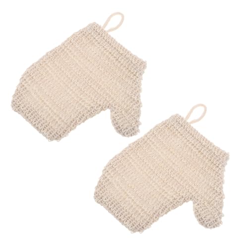 VALICLUD 2stücke Badehandschuhe Für Damen Waschbare Peeling-handschuhe Wiederverwendbar Aus Baumwolle Und Leinen Beidseitig Für Effektive Körperreinigung Schaumbildung Im Bad von VALICLUD