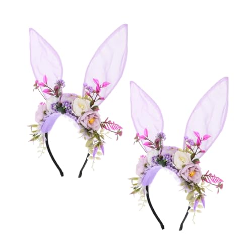 VALICLUD 2 Stück Hasenohr Stirnband Feenblumenkrone Hasenohren Stirnband Tier-cosplay-kostüm Kaninchenkostüm Fee Kopfschmuck Häschen Haarband Häschenohr-stirnband Aus Spitze Stoff Violett VALICLUD 2 Stück Hasenohr Stirnband Feenblumenkrone Hasenohren Stirnband Tier-cosplay-kostüm Kaninchenkostüm Fee Kopfschmuck Häschen Haarband Häschenohr-stirnband Aus Spitze Stoff Violett von VALICLUD