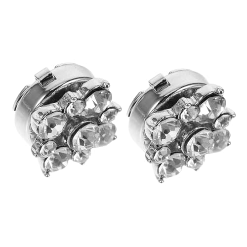 VALICLUD 2 Stück Hemd Manschettenknöpfe Mit Strasssteinen Schmuck Hemdknopfabdeckungen Knopfabdeckungen Hemdkragenknopf Hemdmanschetten Ornamente Hemdknopf Clips Hemdkragen von VALICLUD