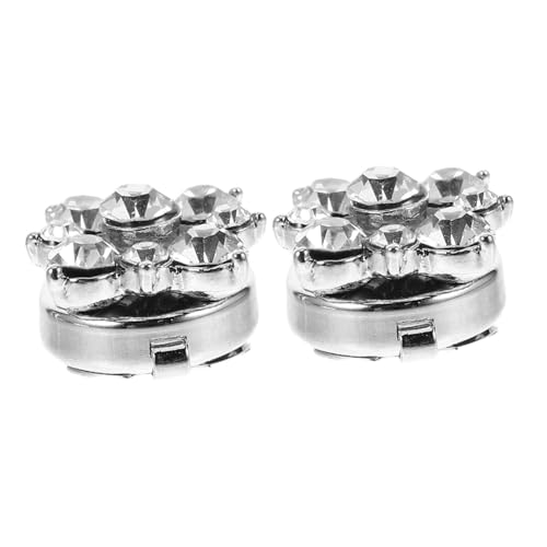 VALICLUD 2 Stück Hemd -strass -manschettenknöpfe Smokingknöpfe Hemdmanschettenknopf -knopfüberzüge Smokinghemdknöpfe Hemdknopf-clips Kleiderknopf Kristallknöpfe Diamant Silver von VALICLUD
