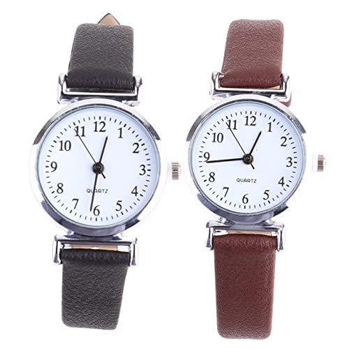 VALICLUD 2stücke Chic Handgelenk-Uhr Damen Armbanduhr Und Braun Für Langlebiges Quartz- Stilvolles Accessoire Für Modebewusste von VALICLUD