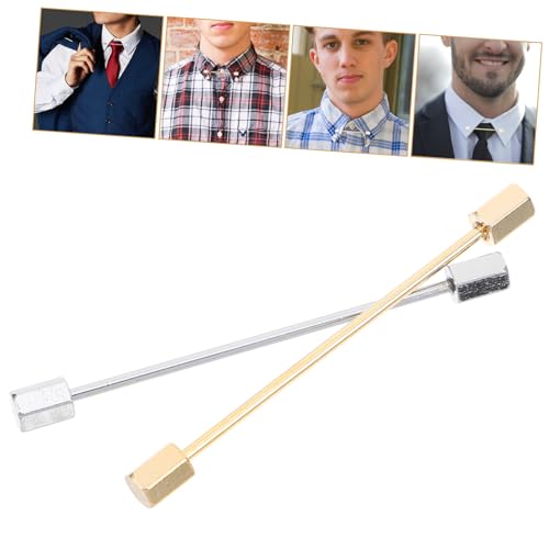VALICLUD 2 Stück Herren Collar Pins aus Robustem Metall Elegante Hemdkragenklammern Leichte Anstecknadeln für Anzugkragen Einfach zu Bedienen für Formelle Anlässe Wie Hochzeit und Party von VALICLUD