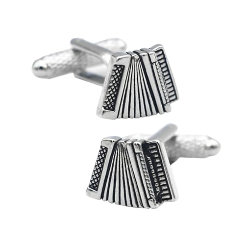 VALICLUD Manschettenknöpfe für Männer 2 Stück Klassische Akkordeon Manschettenknöpfe Poliertem Metall für Businesshemden Hochzeiten und Vatertagsgeschenke von VALICLUD