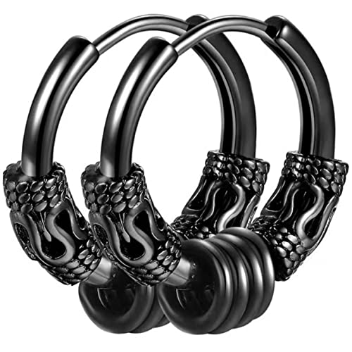 VALICLUD 2 Stück Herren Ohrringe Dragon Totem Creolen Leichtgewichtiger Schmuck Modischer Piercing Ohrstecker für Männer Vintage Stil von VALICLUD