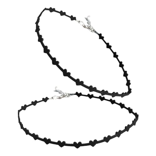 VALICLUD 2 Stück Herz choker Halskette Damen Kurz Elegant Minimalistisch Silberfarbend Komfortabel Strapazierfähig Schmuck Geschenk Freundin von VALICLUD