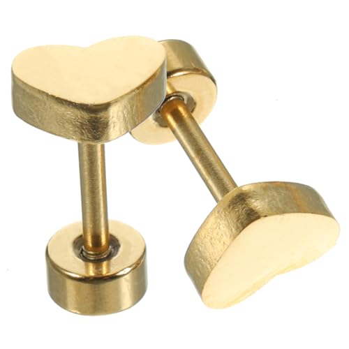 VALICLUD 2 Stück Herzförmige Ohrstecker Damen Ohrschmuck Leicht und Modisch Schlicht für Teenager und Frauen Geeignet Geschenkidee von VALICLUD