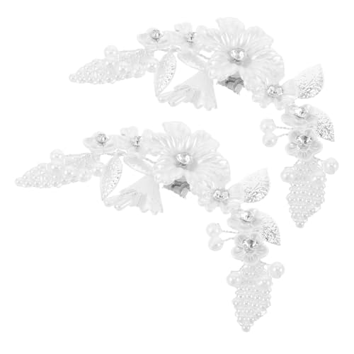 VALICLUD 2 Stück High Heels Hochzeitsschuhe Dekoration Brautschuhe Perle Abnehmbare Hochzeitsschuhe Clip Hochhackige Schuhblumen High Heels Schuhblumen Dekoration Damen Schuhclips Weiße von VALICLUD