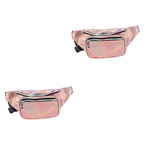 VALICLUD Reisetasche 2st wasserdichte Gürteltasche Damen Tasche wasserdichte Hüfttasche Mädchen Tasche Riementasche Reflektierend Bauchtasche Shiny Fanny Pack von VALICLUD