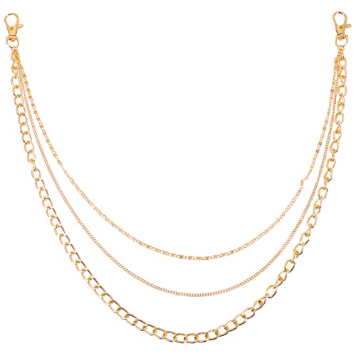 VALICLUD 2er Set Und Herren Jeans Kette Taillengürtel Modischer Steampunk Gürtel Kette Metall Accessoire von VALICLUD