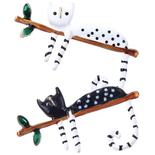 VALICLUD 2 Stück Katzenbroschen für Damen Niedliche Sicherheitsnadeln aus Dekorative Anstecker für Jacken Hüte und Kleidung Langlebig und Stilvoll für Alltag und Festlichkeiten von VALICLUD