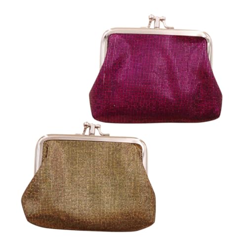 VALICLUD 2stücke Damen Münzbörse Aus Pu-Leder Eleganter Kleiner Geldbeutel Für Münzen Und Schlüssel Tragbare Handtasche Für Frauen Für Alltag Und Reisen von VALICLUD