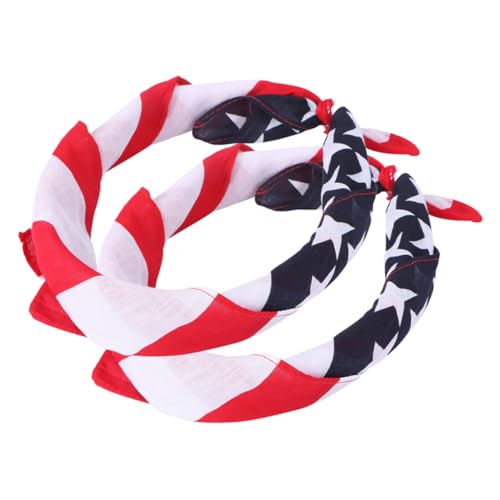 VALICLUD 2stücke Patriotische Bandanas Mit Flaggenprint Vielseitige Kopf Und Halstücher Für Damen Für Sport Reisen Und Individuelle Styles von VALICLUD