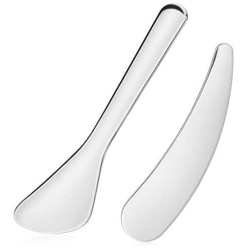 VALICLUD 2 Stück Kosmetikspatel für Hautpflege Wiederverwendbare Make Up Löffel Tragbar und Ergonomisch für Gesichtscreme und Lotionen von VALICLUD