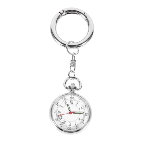 VALICLUD 2 Stück Krankenschwester-Tischuhr Zum Aufhängen Edelstahl Krankenschwester-Uhr Quarzwerk Uhr Leuchtende Taschenuhr Krankenschwester-Taschenuhr Silberspiegel Material von VALICLUD