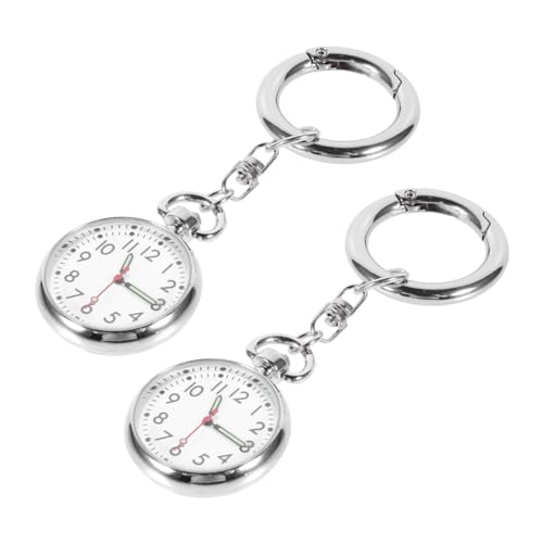VALICLUD 2 Stück Krankenschwester beobachten Keychain Schlüsselanhänger ansehen Studenten Prüfung beobachten Pflegeuhr Timing-Uhren Taschenuhr Zinklegierung Silver von VALICLUD