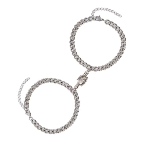 VALICLUD 2 Stück Kreative Partnerarmbänder Handshake Armband Freundschaftsarmband Valentinstag für Leichte Couples Wrist Chain von VALICLUD