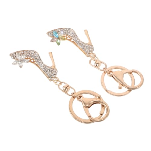 VALICLUD 2stücke Kristall-schuh-schlüsselanhänger Strass-high-heel-anhänger Schuh-ornament Für Damen Auto-schmuck Taschen-clip Wohn-dekoration von VALICLUD
