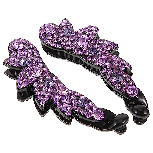 VALICLUD 2 Stück Kristallbananenhaar -Tonabnehmer Bobby Stifte Juwelen Mädchen Bananenclips Haare Haarnadeln kleine Bananenclips niedliche Haaraccessoires glitzernde Haarspangen Legierung von VALICLUD