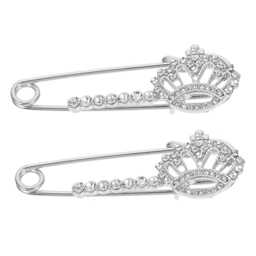 VALICLUD Modische Kristallkronenbrosche Sicherheitsnadel Für Schal Hose Kleid Vielseitiges Und Praktisches Accessoire von VALICLUD