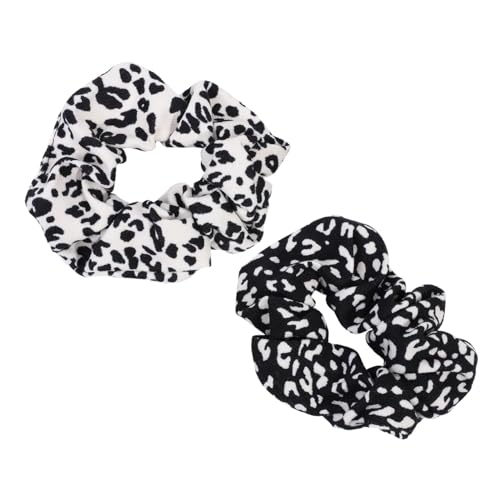 VALICLUD 2 Stück Leopard Muster Haargummi Elastische Haarschleifen Vintage Scrunchies für Damen Modische Haarring Haarknoten Ponytail Stirnband Weich und Dehnbar von VALICLUD
