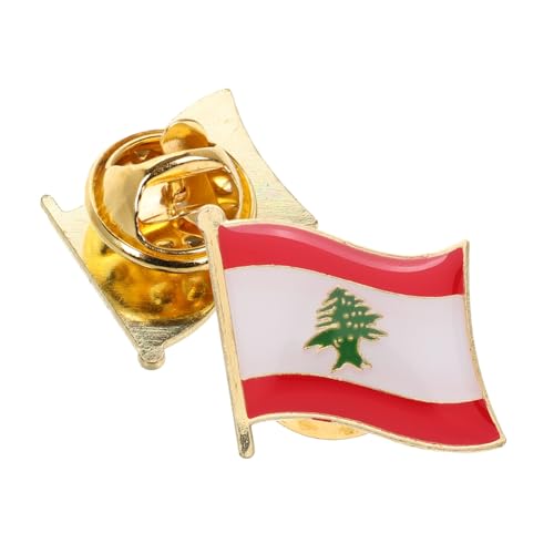 VALICLUD 2 Stück Libanon Flagge Anstecknadel Metallbrosche Nationalflagge Pin für Rucksack Kleidung Hut Reise Souvenir Modisch Robust Leicht Tragbar von VALICLUD