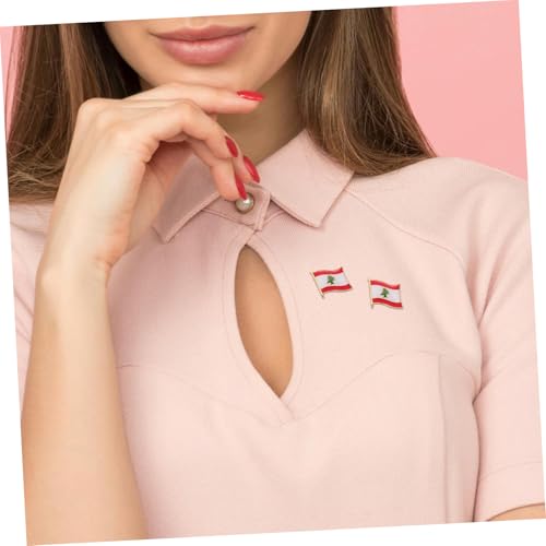 VALICLUD 2 Stück Libanon Flaggen Anstecknadeln Metallbrosche Langlebig Modisch Vielseitig für Kleidung Rucksack Hut Stilvolles Accessoire Patriotischer Schmuck von VALICLUD