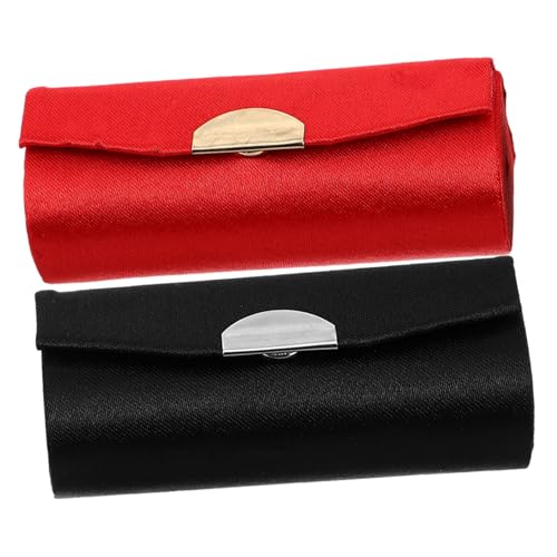 VALICLUD 2stücke Lippenstiftetui Aus Seide Mit Integriertem Spiegel Aufbewahrungsset Für Damen Kompakter Lippenstift-Organizer Für Reisen Und Alltag in Retro-Design von VALICLUD