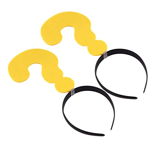 VALICLUD 2 Stück Lustige Fragezeichen Haarreif Dekoration Kreative Kopfbedeckung für Partys Festivals und Fotoshootings Gelbes Design Hochwertiges Material von VALICLUD