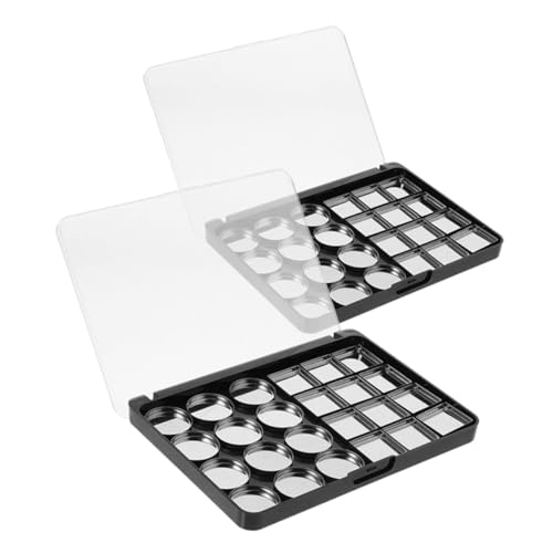VALICLUD 2stücke Leere Lidschattenpalette Mit Magnetischen Pfännchen Make-up-palette Kosmetiktablett Organizer Für Diy Lidschatten-halterung von VALICLUD