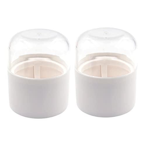 VALICLUD 2 Stück Makeup Schwammhalter Tragbarer Leichter Kosmetik Organizer Atmungsaktive Aufbewahrungsbox für Beauty Sponge Praktisches Reise Accessoire Langlebig Platzsparend Weiß von VALICLUD