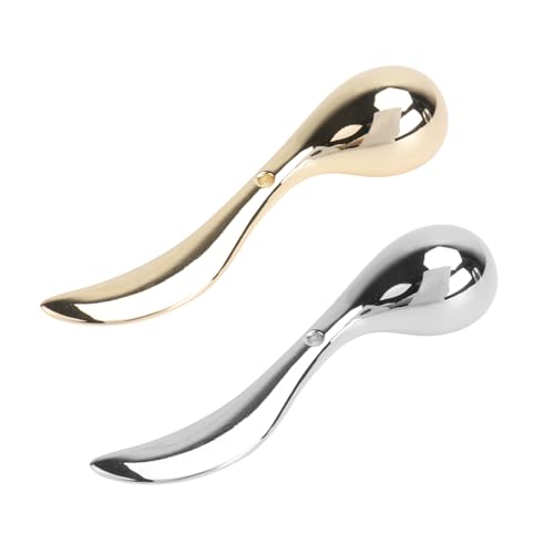 VALICLUD 2 Stück Gesicht Kosmetikspatel aus Zinklegierung Multi Funktion Massage Löffel für Gesichtscreme Tragbar für Zuhause und Salon von VALICLUD