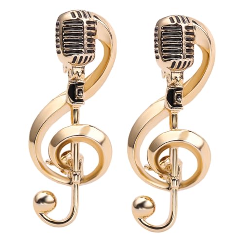 VALICLUD 2stücke Mikrofon Broschen Anstecknadeln Für Damen Und Herren Stilvolle Musik Note Brosche Dekorativer Schmuck Für Kleidung Taschen Und Jacken Perfektes Accessoire Für von VALICLUD