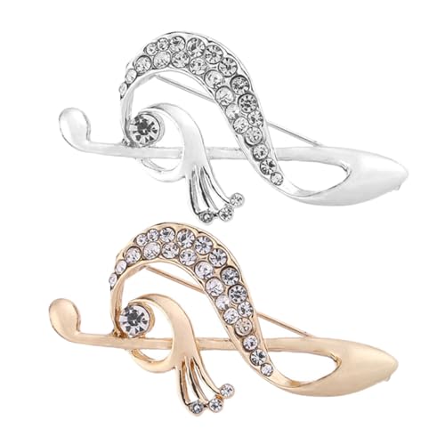 VALICLUD 2 Stück Musik Note Brosche für Damen Strass Anstecknadel aus Legierung für Anzug Kleid und Schal Dekoration und Glänzend von VALICLUD