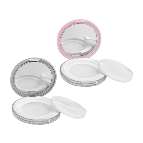 VALICLUD 2 Stück Nachfüllbare Puderbox: Leere Reise-kompaktbox Für Make-up Und Kosmetiktiegel Mit Elastischem Netzsieb Und Spiegel Für Frauen Und Mädchen von VALICLUD