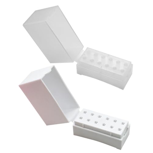 VALICLUD 2 Stück Nagelbohrer Aufbewahrungsbox Nagelbohrer Halter Organizer aus Robustem Kunststoff Staubdicht für Maniküre Zubehör und Nail Art Werkzeug von VALICLUD