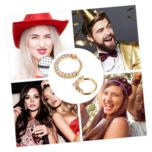 VALICLUD 2 Stück Nasenringe und Nasenstecker aus Edelstahl mit Glänzendem Zirkonia Modisches Piercing Schmuck für Damen und Herren Robust und Langlebig für Alltag Party und Performance von VALICLUD
