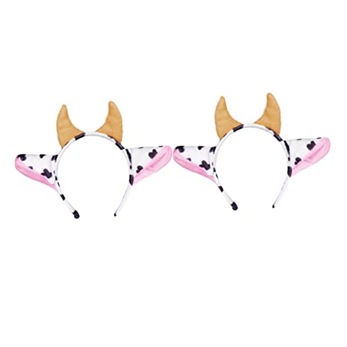 VALICLUD 2 Stück Niedliches Haarreif Kuhhörner Kopfschmuck Party Kostüm Fasching Verstellbar Universalgröße Kindergeburtstag Halloween Karneval Bühne von VALICLUD