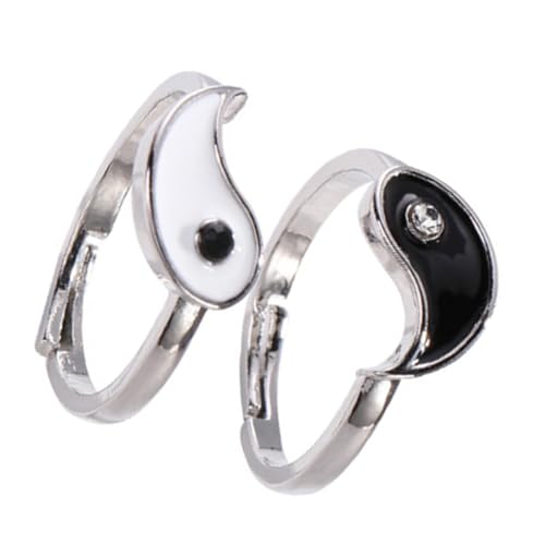 VALICLUD 2 Stück Offener Bagua Ring Verstellbar für Freundschaftsringe Vintage Design Verlobungsringe Schmuck für Damen Herren Alltag Hochzeit Party von VALICLUD