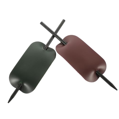 VALICLUD 2 Stück PU Leder Haarklammern Weiche Strapazierfähige Haarknoten Accessoires mit Stab Dekorative Vielseitige Ponytail Halter für Damen in Grün und Weinrot von VALICLUD