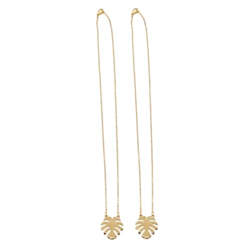 VALICLUD 2 Stück Palmblatt Anhänger Halskette Damen Goldfarbene Modeschmuck Schmuck Geeignet für Strandparty Alltag Bachelorette Party von VALICLUD