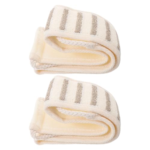 VALICLUD 2 Stück Peelentuch Koreanisches Duschpeeling Superweicher Peeling-badehandschuhschwamm Schrubbhandschuhe Rückenpeeling Zum Duschen Peeling Handtücher Beige Flachs von VALICLUD