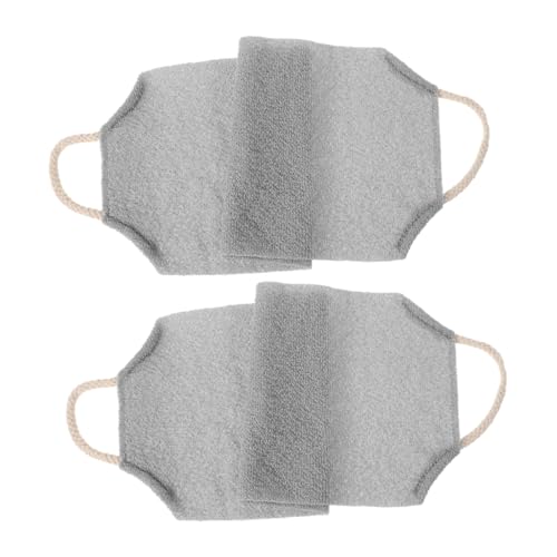 VALICLUD 2 Stück Peeling Tuch Bade Rücken Peeling Waschlappen Dusch Peeling Handtuch Peeling Dusch Rücken Handtuch Peeling Rücken Duschtuch Dusch Luffa Hellgrau Polyester von VALICLUD